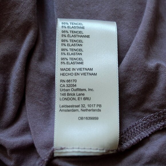 We The Free People Long Sleeve Top Lavender Tencel Oversized Tie Collar - Picture 4 of 8